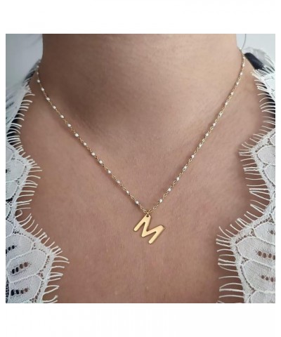 Gold Initial Necklace for Women - Gold Jewelry for Women, Gold Letter Beaded Necklace for Women Trendy, Gold Choker Necklace ...