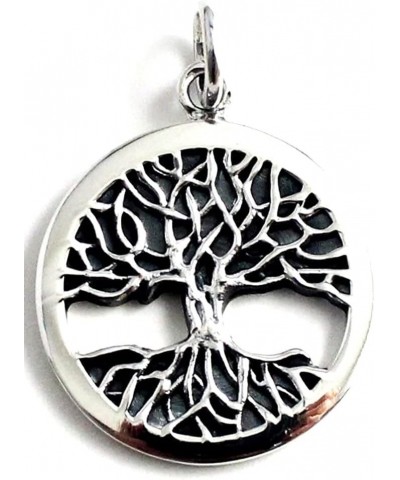 COSUMOSU 925 Sterling Silver Family Celtic Tree of life Vintage Round Shape Symbol Pendant Tree of life B $17.86 Pendants