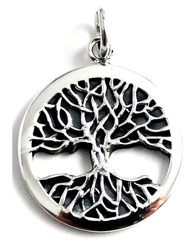 COSUMOSU 925 Sterling Silver Family Celtic Tree of life Vintage Round Shape Symbol Pendant Tree of life B $17.86 Pendants