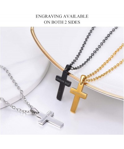 Cross Necklace for Men Women, 316L Stainless Steel，Gold/Silver/Black/Rose Gold/Blue Tone, Hypoallergenic, Two Sizes, Come Gif...