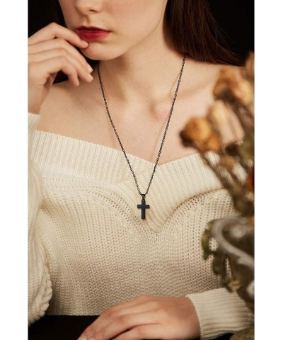 Cross Necklace for Men Women, 316L Stainless Steel，Gold/Silver/Black/Rose Gold/Blue Tone, Hypoallergenic, Two Sizes, Come Gif...