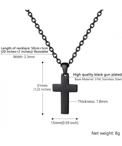 Cross Necklace for Men Women, 316L Stainless Steel，Gold/Silver/Black/Rose Gold/Blue Tone, Hypoallergenic, Two Sizes, Come Gif...