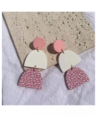 Geometric Clay Earrings for Women,Irregular Handmade Polymer Earrings for Girls,Boho U Shape Drop Earrings Statement Jewelry ...