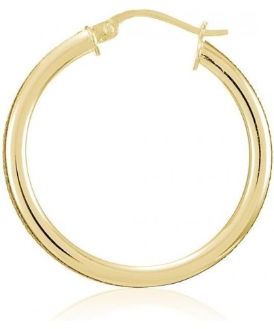 Sterling Silver Glitter Round Hoop Earrings, 15mm-30mm 25mm-Yellow Gold Flashed Silver $17.35 Earrings