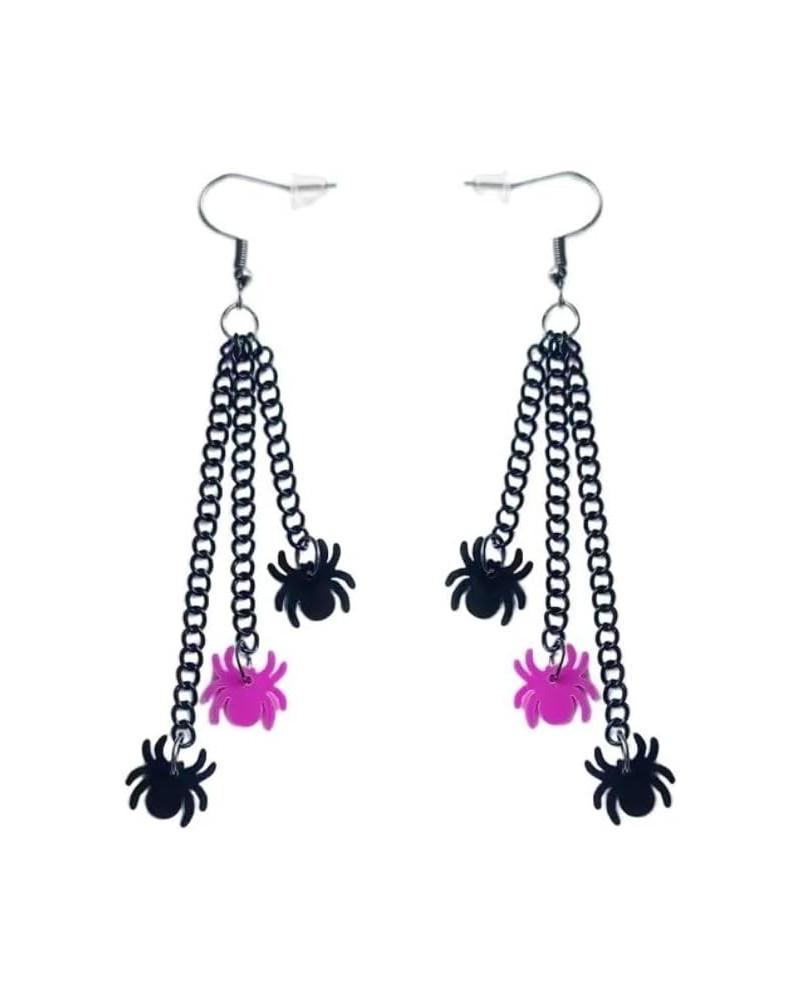 Halloween Skeleton Spider Ghost Black Bat Dangle Earrings Long Dangle Hook Earrings Halloween Costumes Scary Gothic Decoratio...