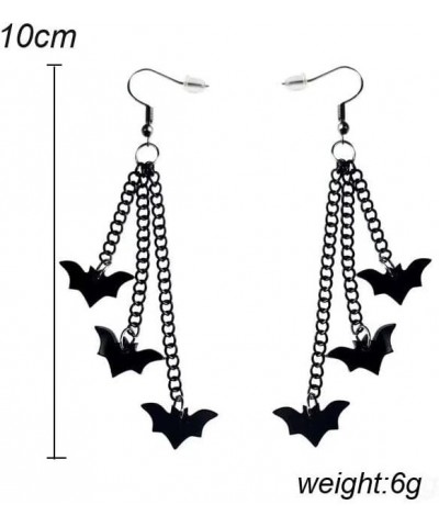 Halloween Skeleton Spider Ghost Black Bat Dangle Earrings Long Dangle Hook Earrings Halloween Costumes Scary Gothic Decoratio...