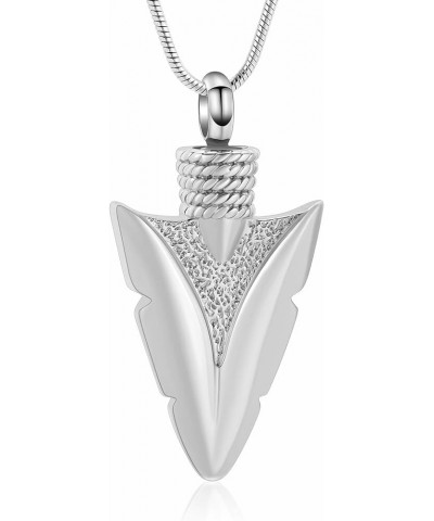 Arrowhead Cremation Jewelry Urn Necklace for Ashes for Women Men Human Ashes Locket Memorial Pendant Silver $13.10 Necklaces