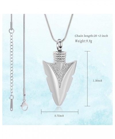 Arrowhead Cremation Jewelry Urn Necklace for Ashes for Women Men Human Ashes Locket Memorial Pendant Silver $13.10 Necklaces