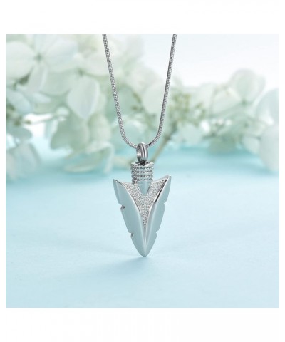 Arrowhead Cremation Jewelry Urn Necklace for Ashes for Women Men Human Ashes Locket Memorial Pendant Silver $13.10 Necklaces