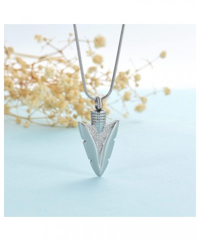 Arrowhead Cremation Jewelry Urn Necklace for Ashes for Women Men Human Ashes Locket Memorial Pendant Silver $13.10 Necklaces