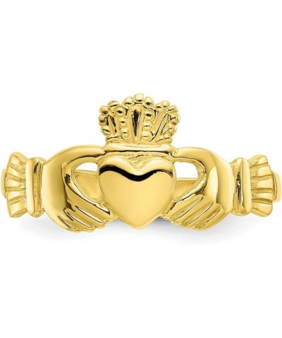 Solid 10k Yellow Gold Ladies Irish Claddagh Celtic Ring Band $48.00 Rings