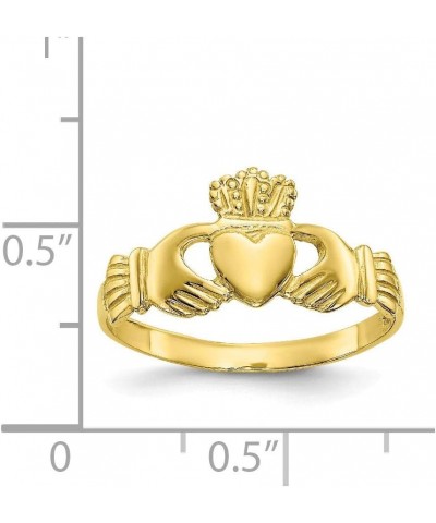 Solid 10k Yellow Gold Ladies Irish Claddagh Celtic Ring Band $48.00 Rings