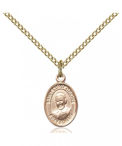 14KT Gold Filled Catholic Patron Saint Petite Charm Medal, 1/2 Inch Saint Luigi Orione $42.50 Pendants