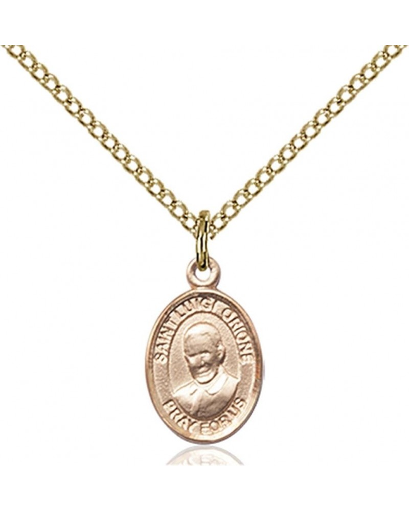 14KT Gold Filled Catholic Patron Saint Petite Charm Medal, 1/2 Inch Saint Luigi Orione $42.50 Pendants