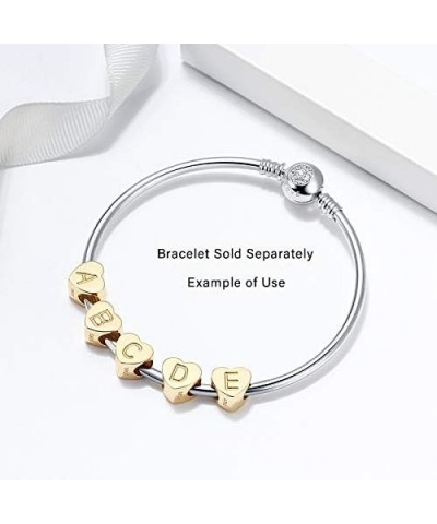 Initial Heart Charms for Bracelet or Necklace for Women Girls Gold Over Sterling Silver N $13.67 Bracelets