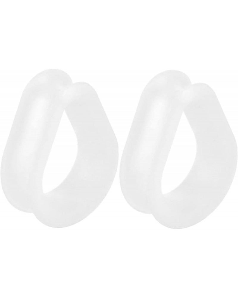 Double Flared Ear Gauges Variety Size, Tunnels For Women Ears Silicone2pcs White Gauges For Ears Teardrop Piercing Earrings T...