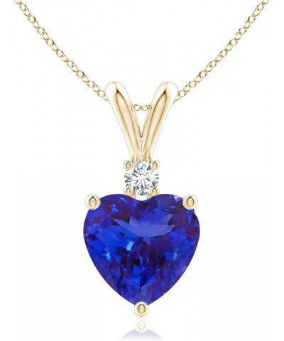 Natural Tanzanite Solitaire Pendant Necklace for Women, Girls in 14K Solid Gold/Platinum | December Birthstone | Jewelry Gift...