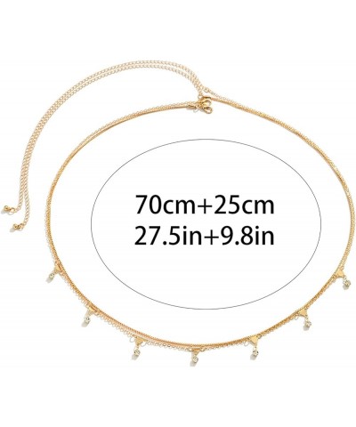 2Pcs Summer Beach Heart Waist Chain Jewelry Bikini Multi Layered Waist Belly Chain Sexy Heart Body Chain Simple Metal Thin Wa...