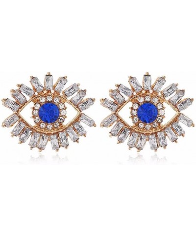 Fashion Eye Stud Earrings for Women Girls Colorful Cubic Zirconia Crystal Big Evil Eye Statement Earrings Boho Studs Wedding ...