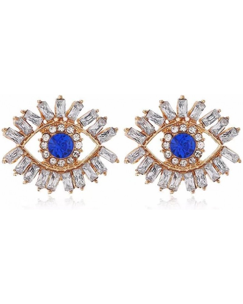 Fashion Eye Stud Earrings for Women Girls Colorful Cubic Zirconia Crystal Big Evil Eye Statement Earrings Boho Studs Wedding ...