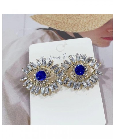 Fashion Eye Stud Earrings for Women Girls Colorful Cubic Zirconia Crystal Big Evil Eye Statement Earrings Boho Studs Wedding ...