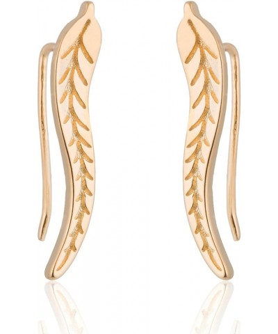 Vintage Jewelry Exquisite Gold/silver Leaf Earrings Modern Beautiful Feather Ear Stud Earrings For Women gold $6.26 Earrings