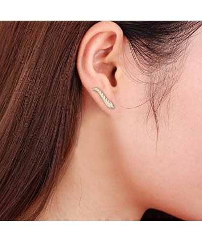 Vintage Jewelry Exquisite Gold/silver Leaf Earrings Modern Beautiful Feather Ear Stud Earrings For Women gold $6.26 Earrings