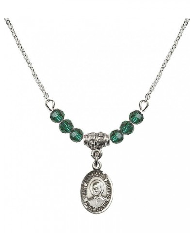 May Birth Month Bead Necklace with Catholic Patron Saint Petite Charm, 18 Inch Saint Josemaria Escriva $32.51 Necklaces