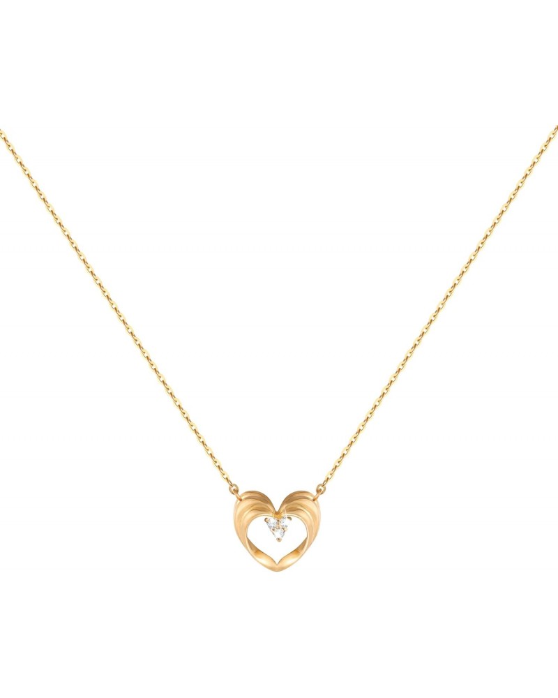 Solid 14K Yellow Gold Heart Pendant Necklace for Women Dainty Small AAAAA CZ Heart Necklace Gift for Her $101.38 Necklaces