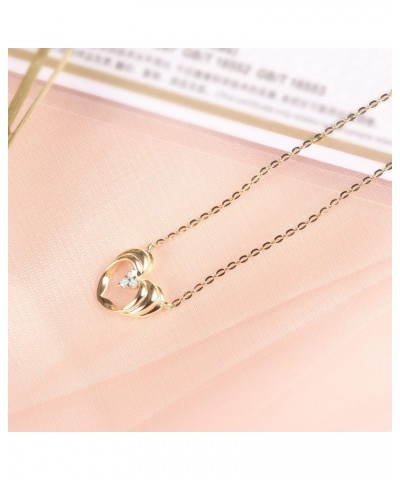 Solid 14K Yellow Gold Heart Pendant Necklace for Women Dainty Small AAAAA CZ Heart Necklace Gift for Her $101.38 Necklaces