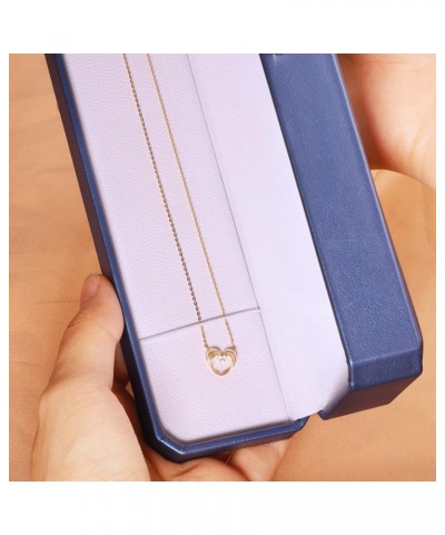 Solid 14K Yellow Gold Heart Pendant Necklace for Women Dainty Small AAAAA CZ Heart Necklace Gift for Her $101.38 Necklaces