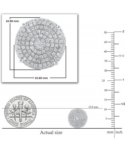 0.50 Carat (ctw) Round Diamond Ladies Circle Pave Cluster Screw Back Stud Earrings 1/2 CT | Available in 10K/14K/18K Gold & 9...