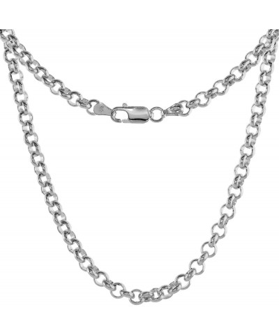 Sterling Silver Italian Rolo Chain Necklace & Bracelet 4mm Medium Thick Nickel Free sizes 7-30 inch 16.0 Inches $36.49 Necklaces