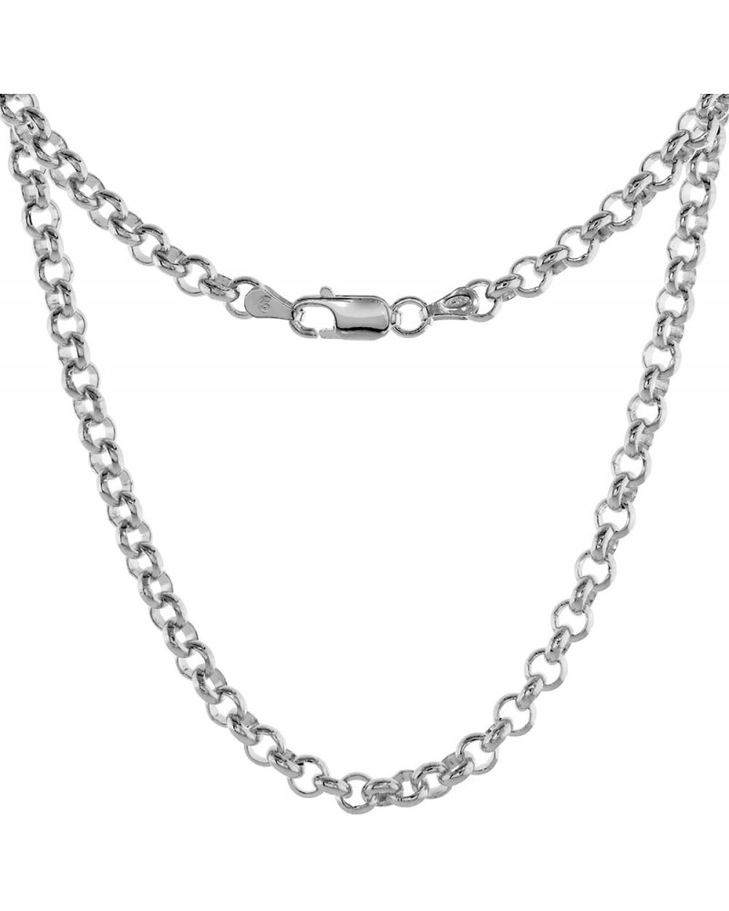 Sterling Silver Italian Rolo Chain Necklace & Bracelet 4mm Medium Thick Nickel Free sizes 7-30 inch 16.0 Inches $36.49 Necklaces