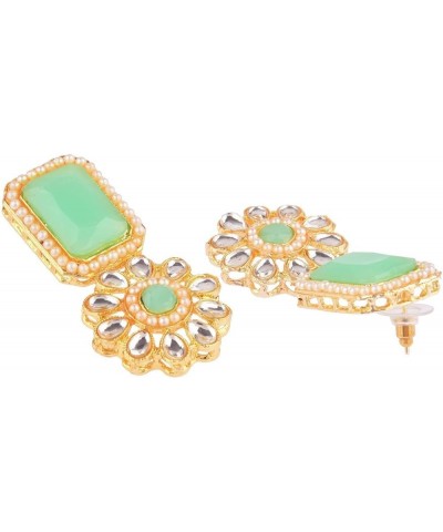 Indian Jewelry Choker Kundan Crystal Floral Necklace Earrings Bollywood Wedding Bridal Set Light Green $11.72 Jewelry Sets