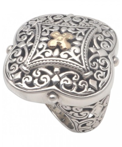 Artisan Handmade 18k Gold Accented .925 Sterling Silver Cocktail Ring from Bali Indonesia 'Queen's Pride' $34.23 Rings