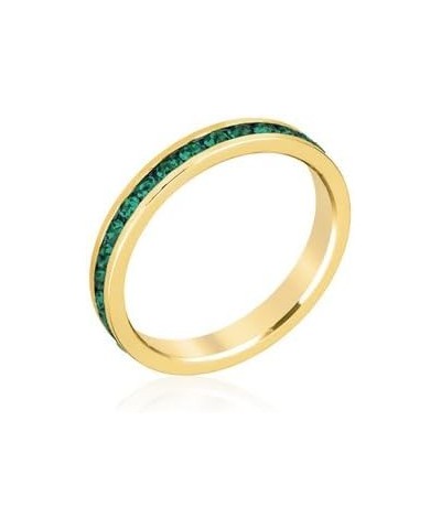 Stylish Birthstone Stackables Swarovski Crystal Eternity Bands Emerald/Gold -MAY $10.19 Rings