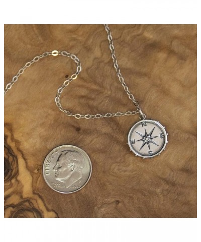 Graduation Gifts for Her, Sterling Silver or Gold Plated Studded Compass Necklace for Women, Inspirational Daughter Gifts, Fr...