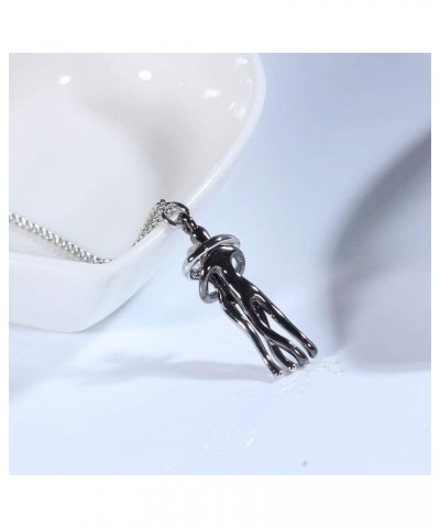 Hug Necklace Couple's Snuggle Hug Pendant Necklace Love Statement BLACK $7.41 Necklaces