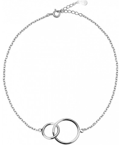 Women's Bracelet 925 Silver - Circle Ring Pendant - 30060 $9.13 Bracelets