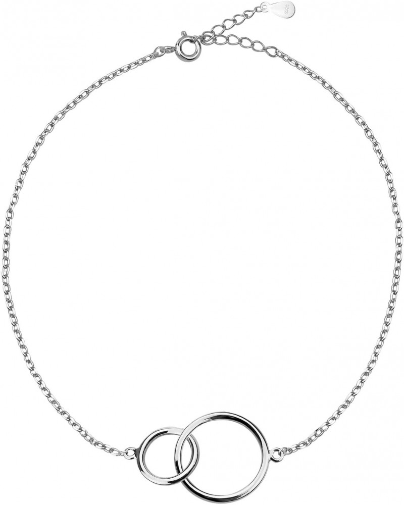 Women's Bracelet 925 Silver - Circle Ring Pendant - 30060 $9.13 Bracelets