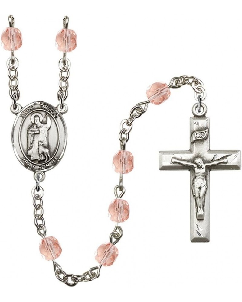 October Birth Month Prayer Bead Rosary with Patron Saint Centerpiece, 19 Inch Saint Drogo $58.84 Necklaces