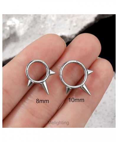 Spike Septum Ring 16G Septum Jewelry Hoop Stainless Steel 316L Cartilage Earring Hinged Spike Daith Piercing Jewelry for Wome...