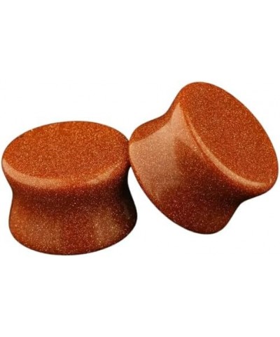 Goldstone Ear Gauges - Pair of Double Flared Plugs - 6 Size Options 1/2" (12mm) $8.67 Body Jewelry