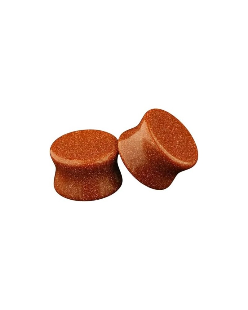 Goldstone Ear Gauges - Pair of Double Flared Plugs - 6 Size Options 1/2" (12mm) $8.67 Body Jewelry