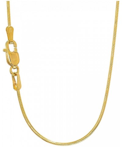 14k Solid Gold Yellow Or White 0.9 mm Round Snake Chain Necklace 16" 18" 20" 24" Lobster Claw Clasp Yellow Gold 18.0 Inches $...