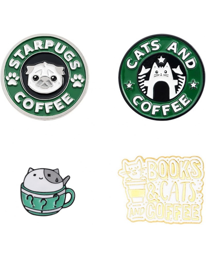 Fashion Cartoon Enamel Brooch Pins Set for Unisex Child Women's Clothing Decorate (4 CATS DOG) $7.64 Brooches & Pins