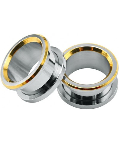 316L Stainless Steel Gold bevel Edge Flesh Ear Tunnel Plug Ear Gauges Expanders Body Jewelry Gauge-1/2"(12mm) $8.84 Body Jewelry