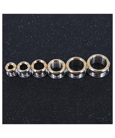 316L Stainless Steel Gold bevel Edge Flesh Ear Tunnel Plug Ear Gauges Expanders Body Jewelry Gauge-1/2"(12mm) $8.84 Body Jewelry