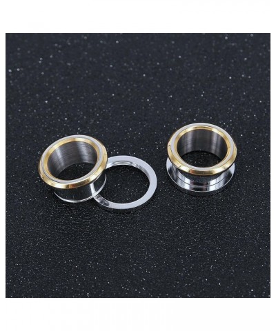 316L Stainless Steel Gold bevel Edge Flesh Ear Tunnel Plug Ear Gauges Expanders Body Jewelry Gauge-1/2"(12mm) $8.84 Body Jewelry